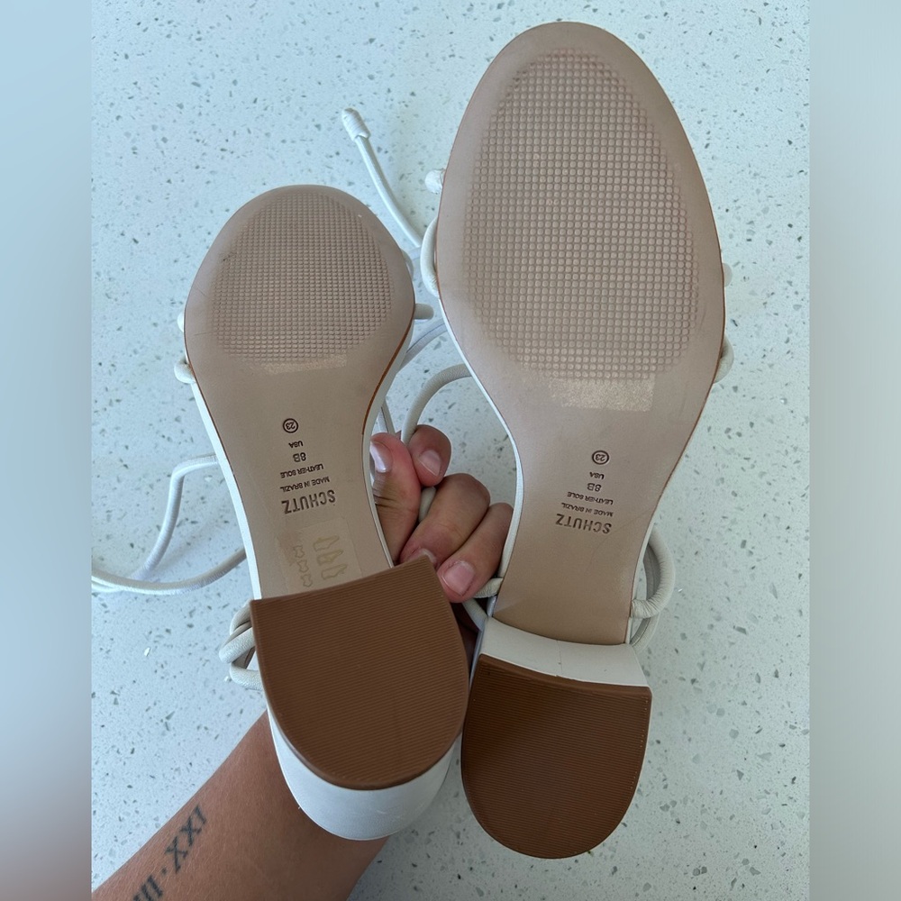 SCHUTZ strappy lace-up block heel sandals women’s 8 - Picture 6 of 7